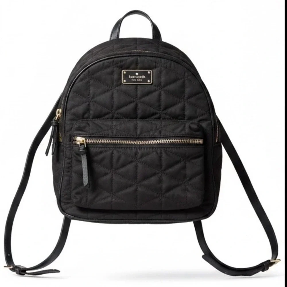 Kate Spade Black Nylon Wilson Road Quilted Small Black Backpack